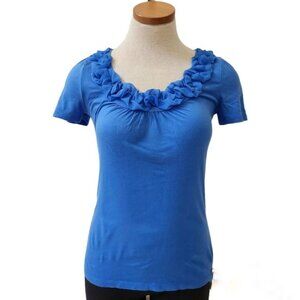 Ann Taylor Loft ruffled short sleeve blouse